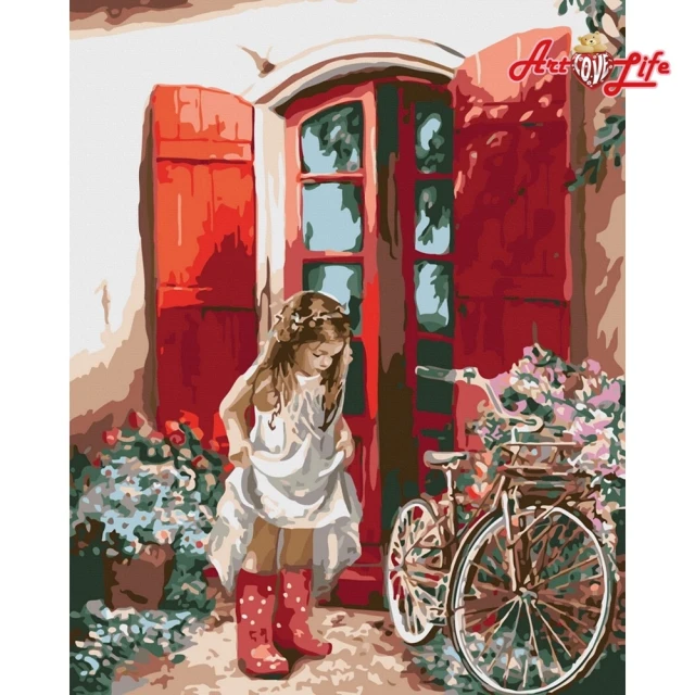 【ArtLife 藝術生活】DT183天真女孩40*50CM(數字油畫 DIY DIY數字油畫 交換禮物 畫畫玩具)