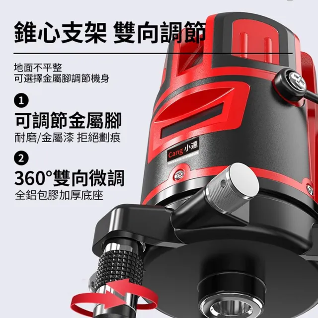 【Cang小達】5線觸控式水平儀 雷射水平儀 超亮高精度綠光5線（兩電+升級鋁箱）(投線儀/紅外線打斜線)