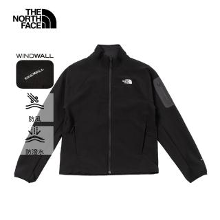 【The North Face 官方旗艦】北面女款黑色DWR防潑水立領輕量風衣｜8DFDJK3