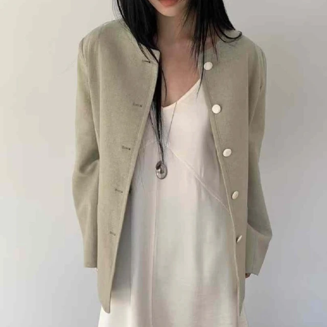 Dailo 修身長板毛呢長袖外套(藍 黑 駝) 推薦