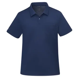 【ATUNAS 歐都納】男款ATUNAS-TEX短袖POLO衫(A1PSFF01M深藍/透氣快乾/防曬抗UV/休閒舒適)