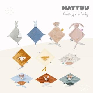 【Nattou】絨毛動物造型安撫玩偶30CM(安撫巾 安撫玩具 絨毛娃娃 親膚玩偶)