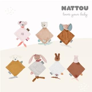 【Nattou】絨毛動物造型安撫玩偶27CM(安撫巾 安撫玩具 絨毛娃娃 親膚玩偶)