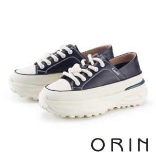 【ORIN】愛心飾釦後踩兩穿厚底休閒鞋(黑色)