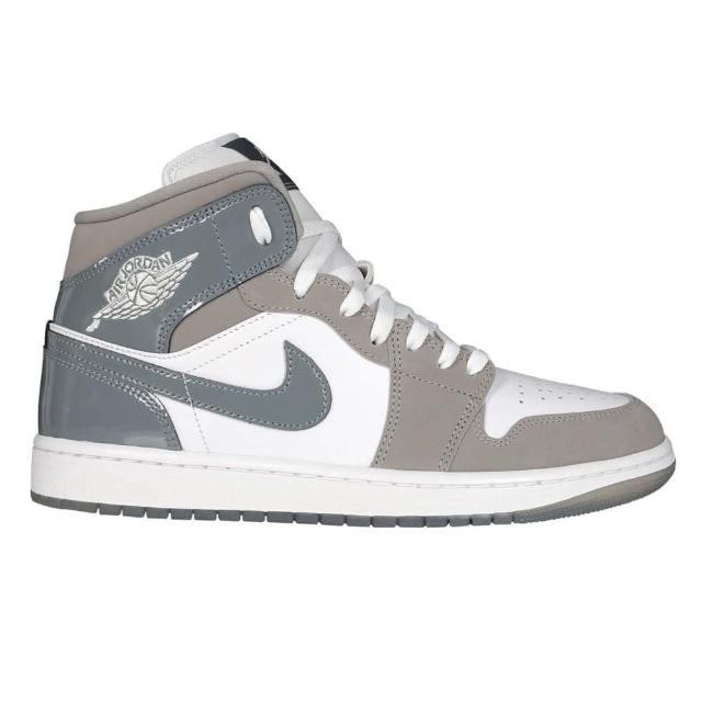 【NIKE 耐吉】AIR JORDAN 1 MID SE 男中筒運動休閒鞋-喬丹 透明底 皮革 灰白色 AJ1(HF3216-100)