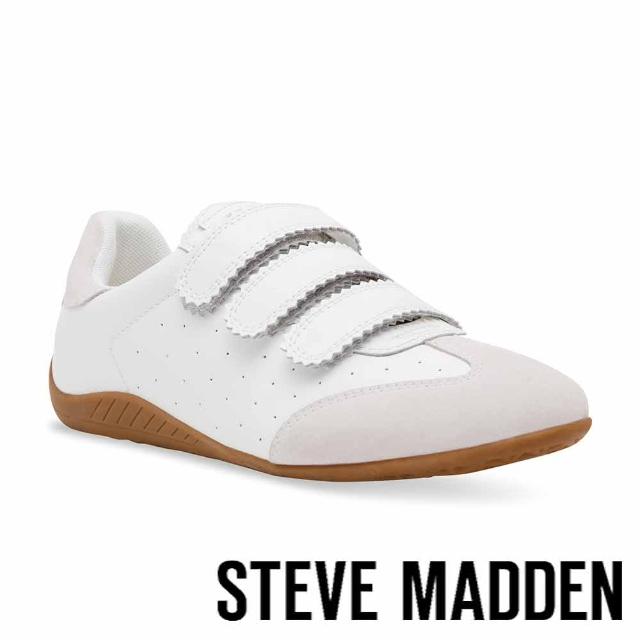 【steve madden】FLAGSHIP 拼接氣孔魔鬼氈休閒鞋(白色)