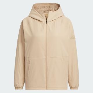 【adidas 愛迪達】外套 女 運動連帽外套 鋪棉外套 MT ALL DAY JKT 奶茶 JM8813