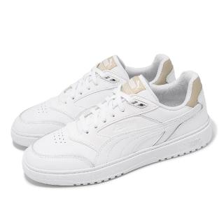 【PUMA】休閒鞋 Doublecourt 男鞋 女鞋 白 奶茶 皮革 緩衝 低筒 情侶鞋(393284-16)
