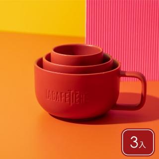 【LaCafetiere】瓷製咖啡杯3件 朱紅 / expresso 濃縮咖啡杯 馬克杯 水杯 茶杯 咖啡杯 母親節禮物