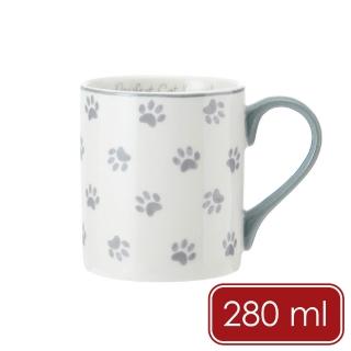 【MIKASA】瓷製馬克杯 貓腳印280ml / 茶杯 咖啡杯 手繪風格 貓掌印 貓奴 貓咪杯 母親節禮物