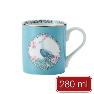 【MIKASA】金邊瓷製馬克杯 花間孔雀280ml / 水杯 茶杯 咖啡杯 動物圖案 手繪風 母親節禮物