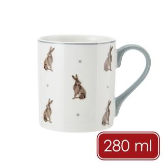 【MIKASA】瓷製馬克杯 野兔280ml / 水杯 茶杯 咖啡杯 陶瓷杯 動物圖案 手繪風格 母親節禮物