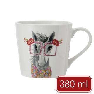 【MIKASA】Tipperleyhill瓷製馬克杯 文青馬380ml / 水杯 茶杯 咖啡杯 動物圖案 手繪風格 母親節禮物