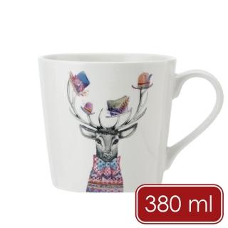 【MIKASA】Tipperleyhill瓷製馬克杯 高帽鹿380ml / 水杯 茶杯 咖啡杯 動物圖案 手繪風格 母親節禮物