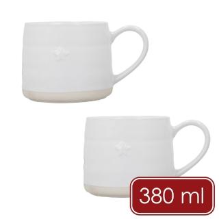 【MIKASA】Farmhouse石陶浮雕馬克杯2入 星星浮雕380ml / 水杯 茶杯 咖啡杯 母親節禮物