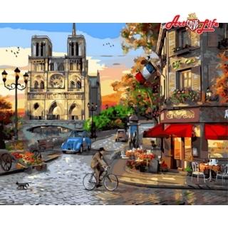 【ArtLife 藝術生活】DT191街角咖啡40*50CM(數字油畫 DIY DIY數字油畫 交換禮物 畫畫玩具)