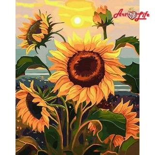 【ArtLife 藝術生活】DT222晴朗向日葵40*50CM(數字油畫 DIY DIY數字油畫 交換禮物 畫畫玩具)