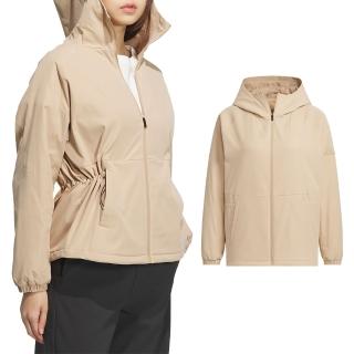 【adidas 愛迪達】MT All Day JKT 女款 奶茶色 運動 連帽 外套 JM8813