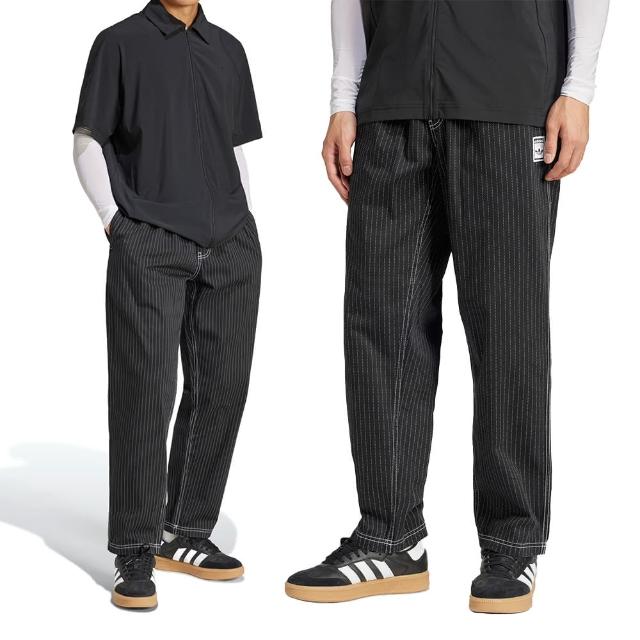 【adidas 愛迪達】Wab Workwear 男款 黑白色 運動 休閒 亞規 寬鬆 腰部鬆緊 長褲 JP4489