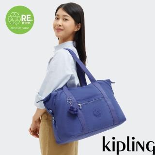 【KIPLING官方旗艦館】深海藍拉桿旅行袋-ART M