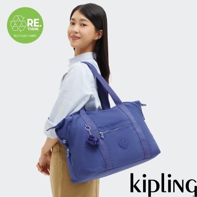 【KIPLING官方旗艦館】深海藍拉桿旅行袋-ART M