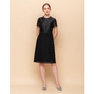 【perng yuh 芃諭名品】光悠華美 山東綢 拼接洋裝(2025 SS Collection｜4A春夏新品上市)