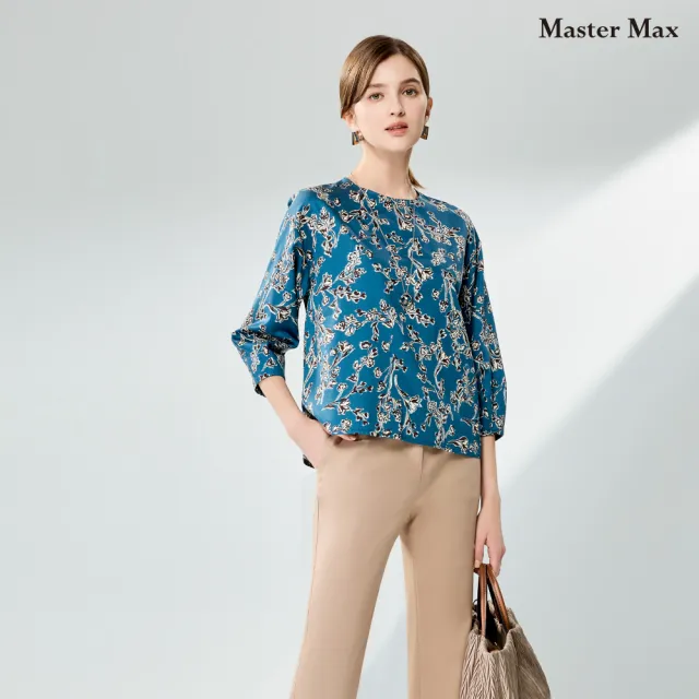 【Master Max】舒服棉質滿版花七分袖寬鬆上衣(8427110)