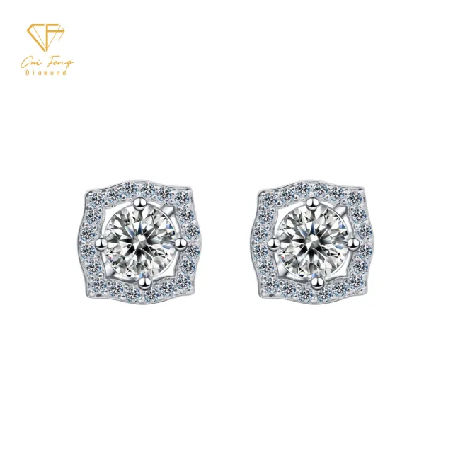 【CF Diamond】耳環 莫桑鑽《經典海瑞》(耳釘 耳針 耳飾 七夕情人節  生日禮物  求婚)