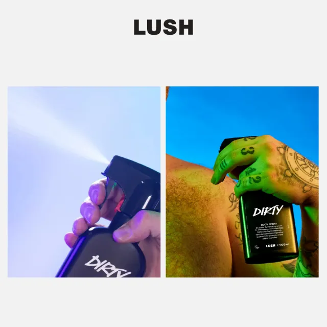 【LUSH 嵐舒】Dirty 身體噴霧 200ml(香氛噴霧/薄荷/檀香/清新香氣)