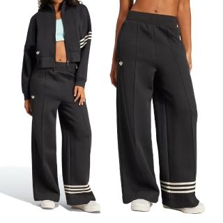 【adidas 愛迪達】Neucl TrackPant 女款 黑色 寬鬆 寬褲 運動 休閒 長褲 JI8516
