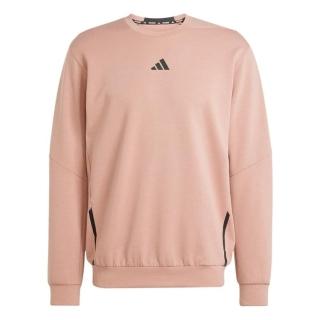 【adidas 愛迪達】D4T Crew Sweats 男 長袖上衣 休閒長袖 運動上衣 粉橘(JI8165)