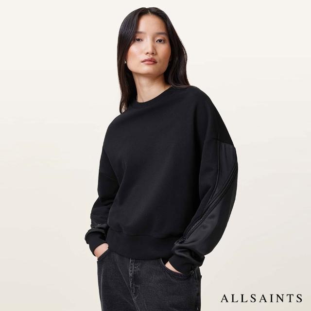 【ALLSAINTS】PEGGY ZIP 拉鍊拼接設計長袖衛衣 W061JC(常規版型)