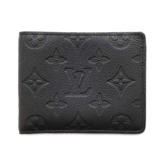 【Louis Vuitton 路易威登】M62901 經典Multiple系列Monogram柔軟小牛皮對開男用錢包短夾(黑色)