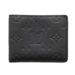 【Louis Vuitton 路易威登】M62901 經典Multiple系列Monogram柔軟小牛皮對開男用錢包短夾(黑色)
