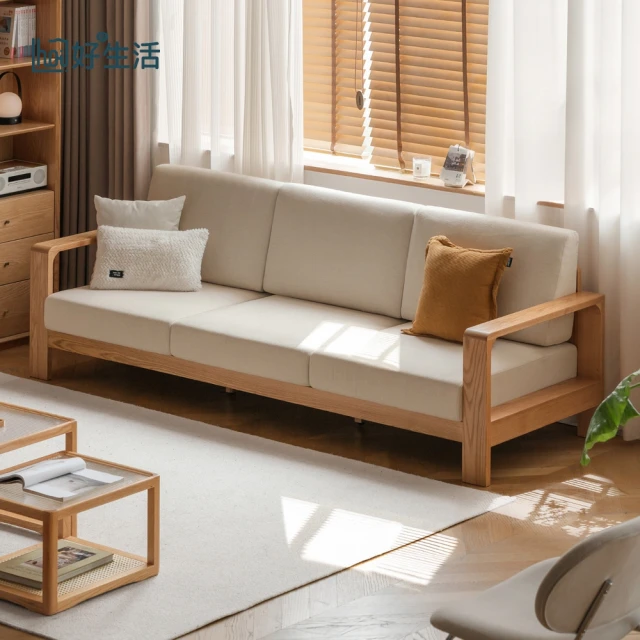 文創集 馬拉灰色耐磨布紋皮革三人座沙發椅優惠推薦