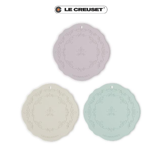 【Le Creuset】永恆花蕾系列耐熱矽膠隔熱墊(蛋白霜/柔粉紫/悠然綠 3色可選)