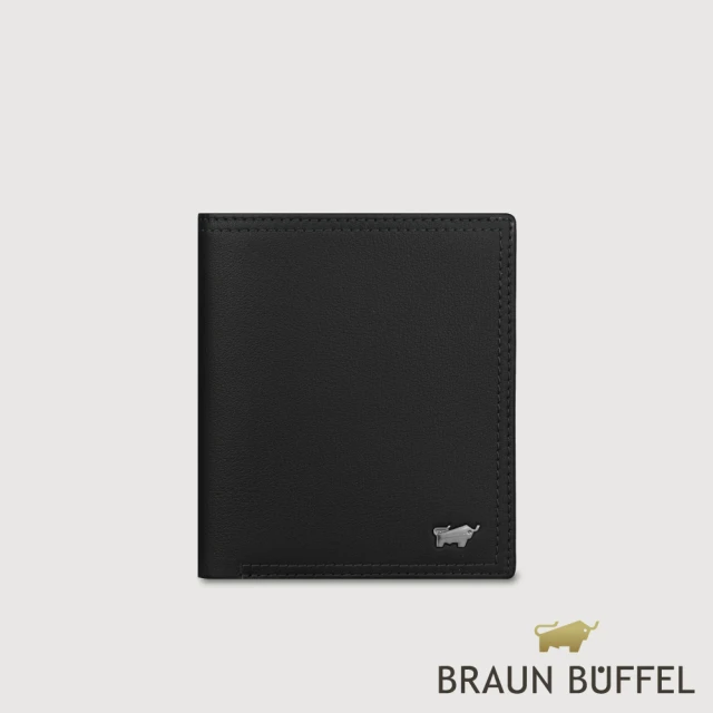 BRAUN BUFFEL 德國小金牛 台灣總代理 斯杜迪歐 6卡名片夾-黑色(BF566-306-BK)