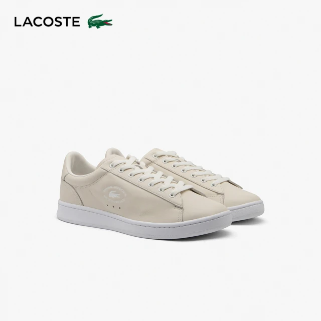 LACOSTE CARNABY 小白鞋 男鞋 休閒鞋 運動鞋 米色(49SMA0032_03A)