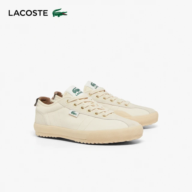 LACOSTE BACKSLAM 女鞋 德訓鞋 麂皮 帆布 休閒鞋 米色(49CFA0036_OT6)