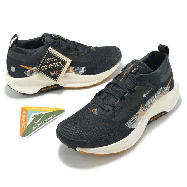 【NIKE 耐吉】防水越野跑鞋 Pegasus Trail 5 GTX 男鞋 女鞋 黑 橘 機能 戶外 小飛馬 運動鞋(FQ0908-007)