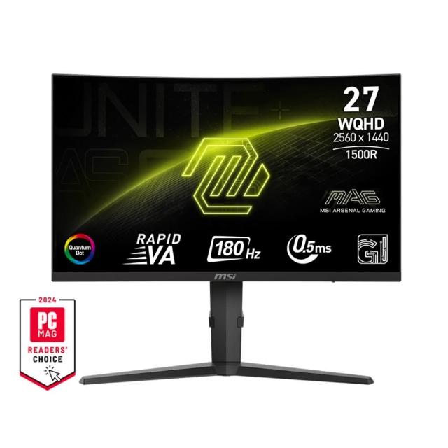 【MSI 微星】MAG 275CQRF QD E2 27型 VA 2K 180Hz 電競曲面螢幕(WQHD/FreeSync/0.5ms/HDR/1000R)