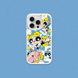 【RHINOSHIELD 犀牛盾】iPhone 15系列 SolidSuit背蓋手機殼/泡泡-可愛格紋款(飛天小女警)