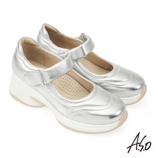 【A.S.O 阿瘦集團】A.S.O 輕奢時尚衍縫黏帶忍者鞋(銀色)