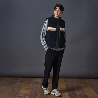 【NAUTICA】官方旗艦 男裝 彈性輕便休閒長褲(黑色)