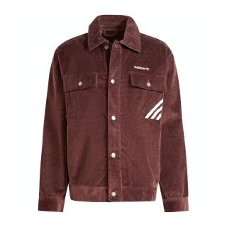 【adidas 愛迪達】Jacket 男 夾克 外套 燈芯絨 運動 休閒 襯衫 咖啡(IW3263)