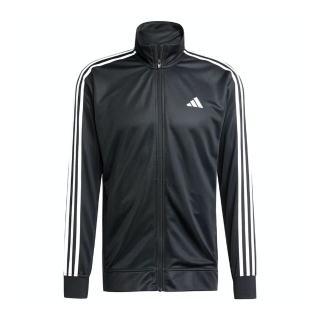 【adidas 愛迪達】TR-ES 3S T-TOP 男 立領外套 運動外套 休閒穿搭 健身 訓練 黑白(JC7724)