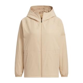 【adidas 愛迪達】MT ALL DAY JKT 女 連帽外套 運動外套 寬鬆 休閒穿搭 奶茶(JM8813)