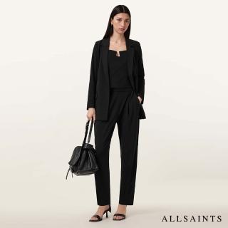 【ALLSAINTS】ALEIDA TRI 輕薄打摺修身中腰西裝長褲-黑 W009QZ(常規版型)