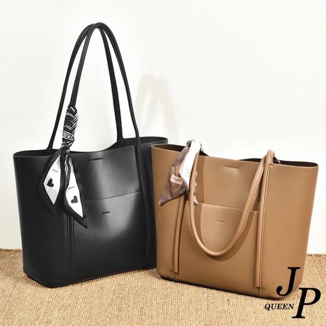 Jpqueen 愛心絲巾手提大容量水桶單肩背包(2色可選)品