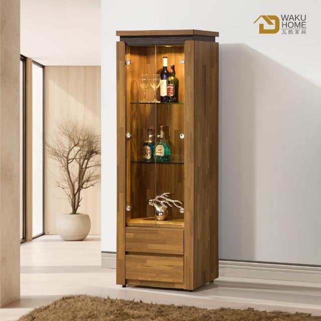 【WAKUHOME 瓦酷家具】BRIAN積層木2尺展示櫃 A026-03-4